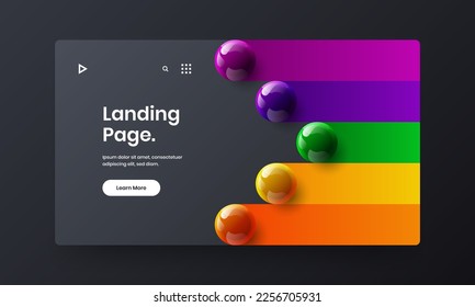 Creative corporate identity design vector illustration. Bright realistic balls catalog cover concept.