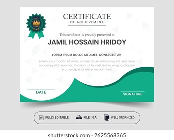 Creative Corporate Identity Educational Certificate Templet Layout Vector Design