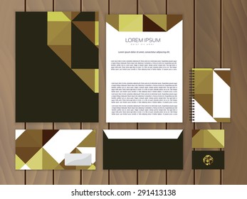 Creative corporate identity. Trendy stationery business concept. Vector illustration.