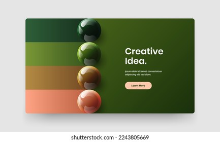 Creative corporate identity vector design template. Modern 3D balls site concept.