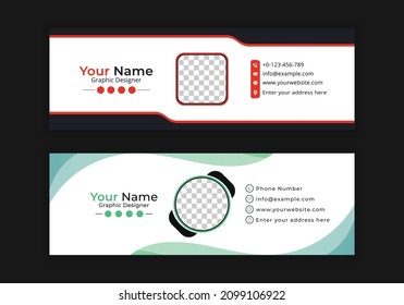 Creative Corporate Industrial Business Email Signature Template Design. With Two Types Of Different Designs And Vector illustrations. And Two Colors Variations