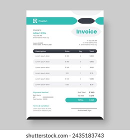 Creative Corporate invoice design stationery template vector