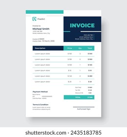 Creative Corporate Invoice Design Briefpapier Vorlage Vektor