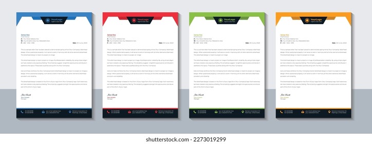 Creative corporate letterhead design template, Office, Business, Vector illustration.