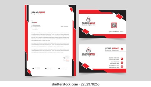 creative corporate letterhead  modern business card vector template design	
