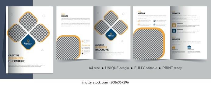 Creative Corporate Modern Business Bifold Brochure Template Design.