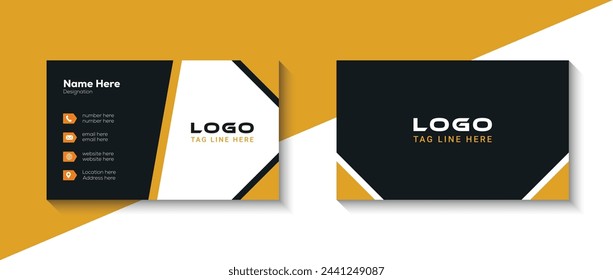 Creative and corporate modern business card template design. Horizontal visiting card, Two-sided color combination business card.Professional Business card Template Front and back,