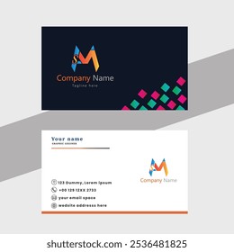 Creative and corporate modern business card template design. Horizontal visiting card, many color combination business card, Professional Business card Template Front and back 