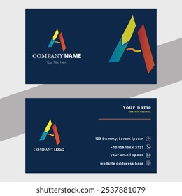 Creative and corporate modern business card template design. Horizontal visiting card, many color combination business card, Professional Business card Template Front and back 