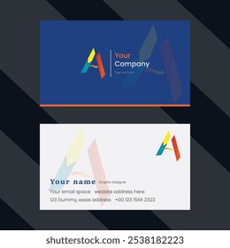 Creative and corporate modern business card template design. Horizontal visiting card, many color combination business card, Professional Business card Template Front and back 