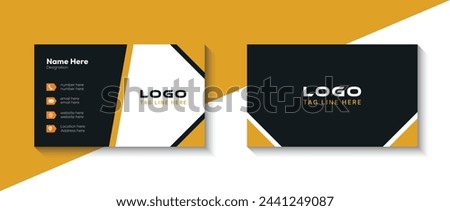 Creative and corporate modern business card template design. Horizontal visiting card, Two-sided color combination business card.Professional Business card Template Front and back,