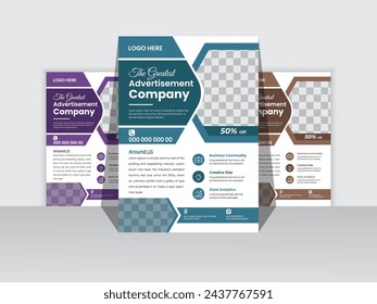 Creative corporate modern business flyer template ,Corporate Business flyer template, flyer design template vector, Leaflet, layout in A4 size, Easy to use and edit.