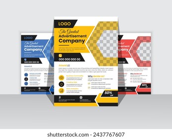 Creative corporate modern business flyer template ,Corporate Business flyer template, flyer design template vector, Leaflet, layout in A4 size, Easy to use and edit.