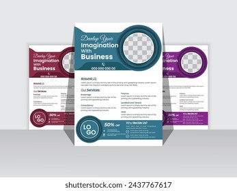 Creative corporate modern business flyer template ,Corporate Business flyer template, flyer design template vector, Leaflet, layout in A4 size, Easy to use and edit.