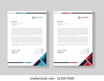 Creative corporate modern business letterhead design template, abstract letterhead design, letterhead template design for your business