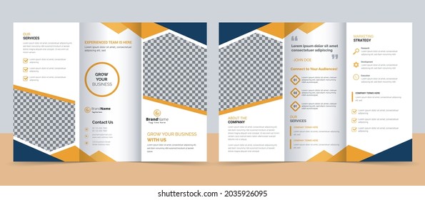 Creative corporate modern business trifold brochure template design	