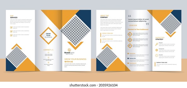 Creative corporate modern business trifold brochure template design	