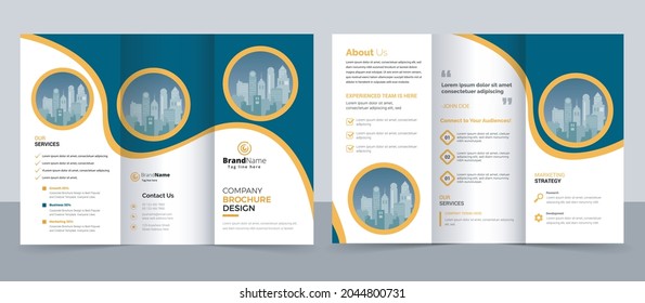 Creative corporate modern business trifold brochure template, trifold layout design, a4 size brochure template

