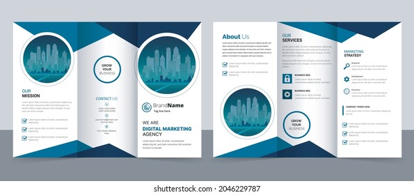 Creative corporate modern business trifold brochure template, trifold layout design template