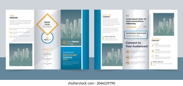 Creative corporate modern business trifold brochure template, trifold layout design template