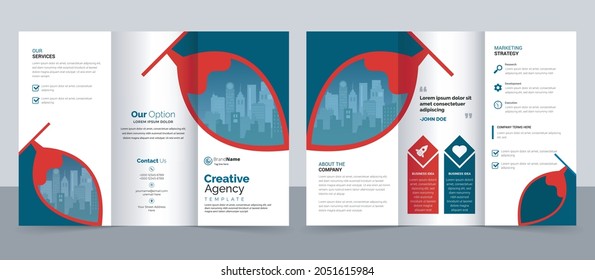 Creative corporate modern business trifold brochure template, trifold layout, letter, a4 size brochure.
