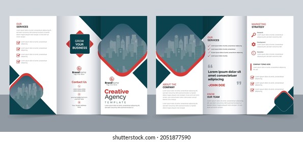 Creative corporate modern business trifold brochure template, trifold layout, letter, a4 size brochure.
