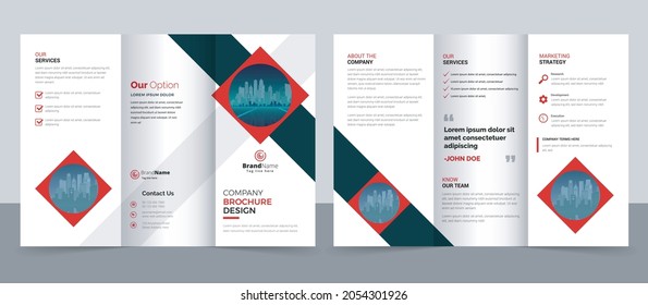 Creative corporate modern business trifold brochure template, trifold layout, letter, a4 size brochure.