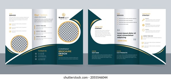 Creative corporate modern business trifold brochure template, trifold layout, letter, a4 size brochure.