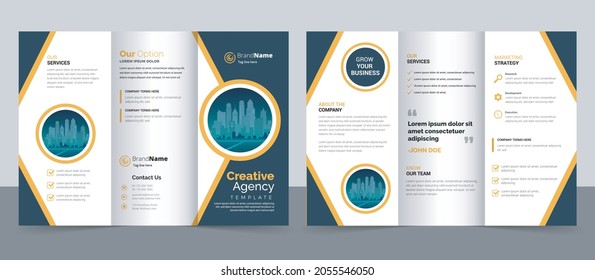 Creative corporate modern business trifold brochure template, trifold layout, letter, a4 size brochure.