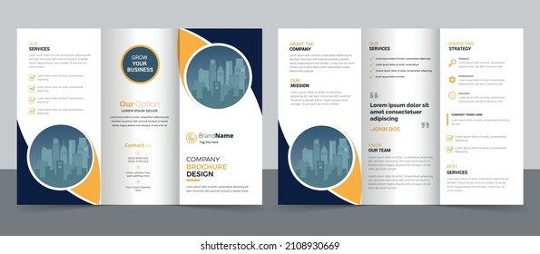 Creative corporate modern business trifold brochure template, trifold layout, a4 size brochure design.