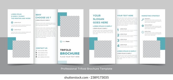 Creative corporate modern business trifold brochure template, trifold layout, letter, a4 size brochure.