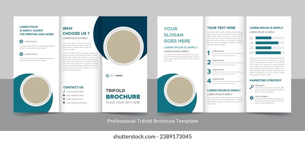 Creative corporate modern business trifold brochure template, trifold layout, letter, a4 size brochure.