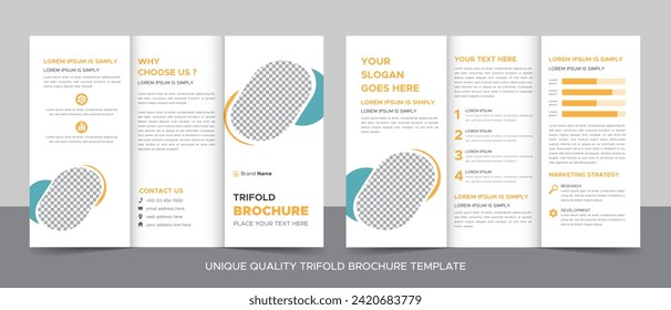 Creative corporate modern business trifold brochure template, trifold layout, a4 size brochure.