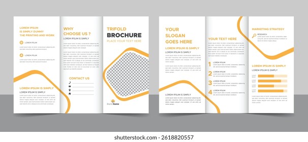 Creative Corporate Modern Business Trifold Brochure Template Design.	