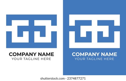 Creative corporate modern minimal monogram abstract business logo design template