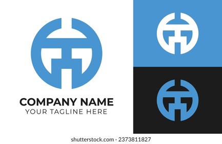 Creative corporate modern minimalist monogram business logo design template
