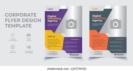 Creative corporate multipurpose trendy Flyer. unique business marketing flyer template