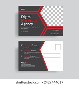 Creative and corporate post card  Template design.