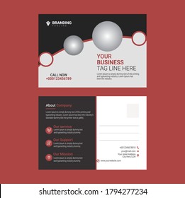 Plantilla de diseño creativo de postales corporativas, diseño profesional de postales para empresas, diseño de tarjetas de eventos
