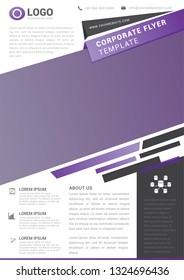 Creative corporate of the purple flyer template. Vector illustration.