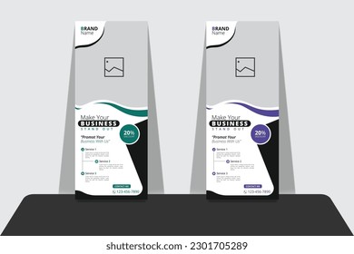 
Creative Corporate Roll-Up Banner, modern portable layout stand banner for marketing.
