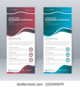 Creative Corporate Rollup Flyer Template Design vector template design Abstract  cover annual report poster banner Design pamphlet two colors modern
