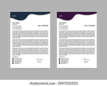 Creative Corporate Simple Letterhead Design, Mockup Template Vector Design