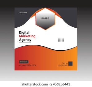modelo moderno de design de post de mídia social corporativa criativa