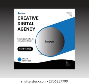 modelo moderno de design de post de mídia social corporativa criativa