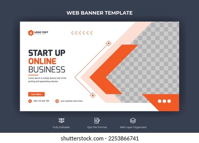 Creative corporate social media cover, web banner, and video thumbnail template