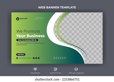 Creative corporate social media cover, web banner, and video thumbnail template