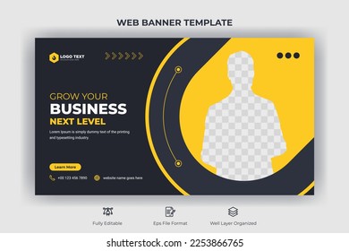 Creative corporate social media cover, web banner, and video thumbnail template