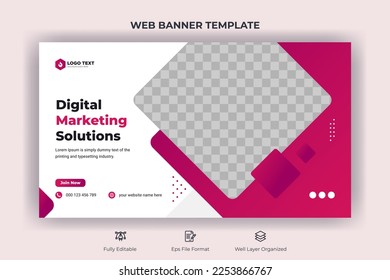 Creative corporate social media cover, web banner, and video thumbnail template