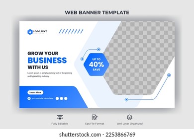 Creative corporate social media cover, web banner, and video thumbnail template